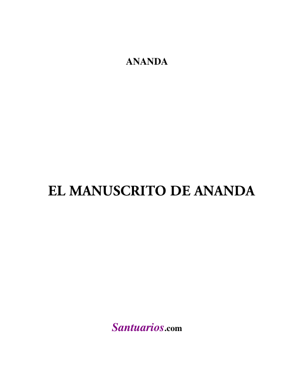 Portada de EL MANUSCRITO DE ANANDA